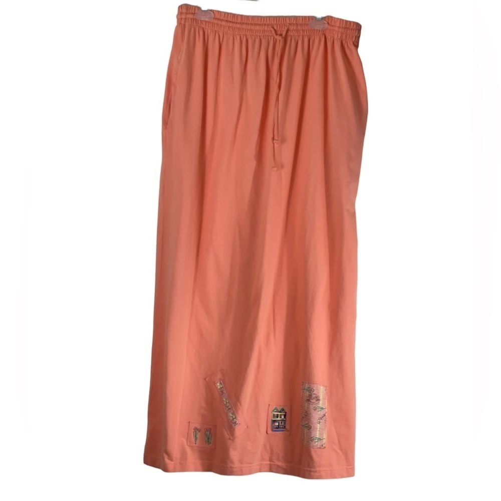 NWT OnQue cotton maxi skirt with print embellishments. Size 2X #C2169 - Picture 1 of 6